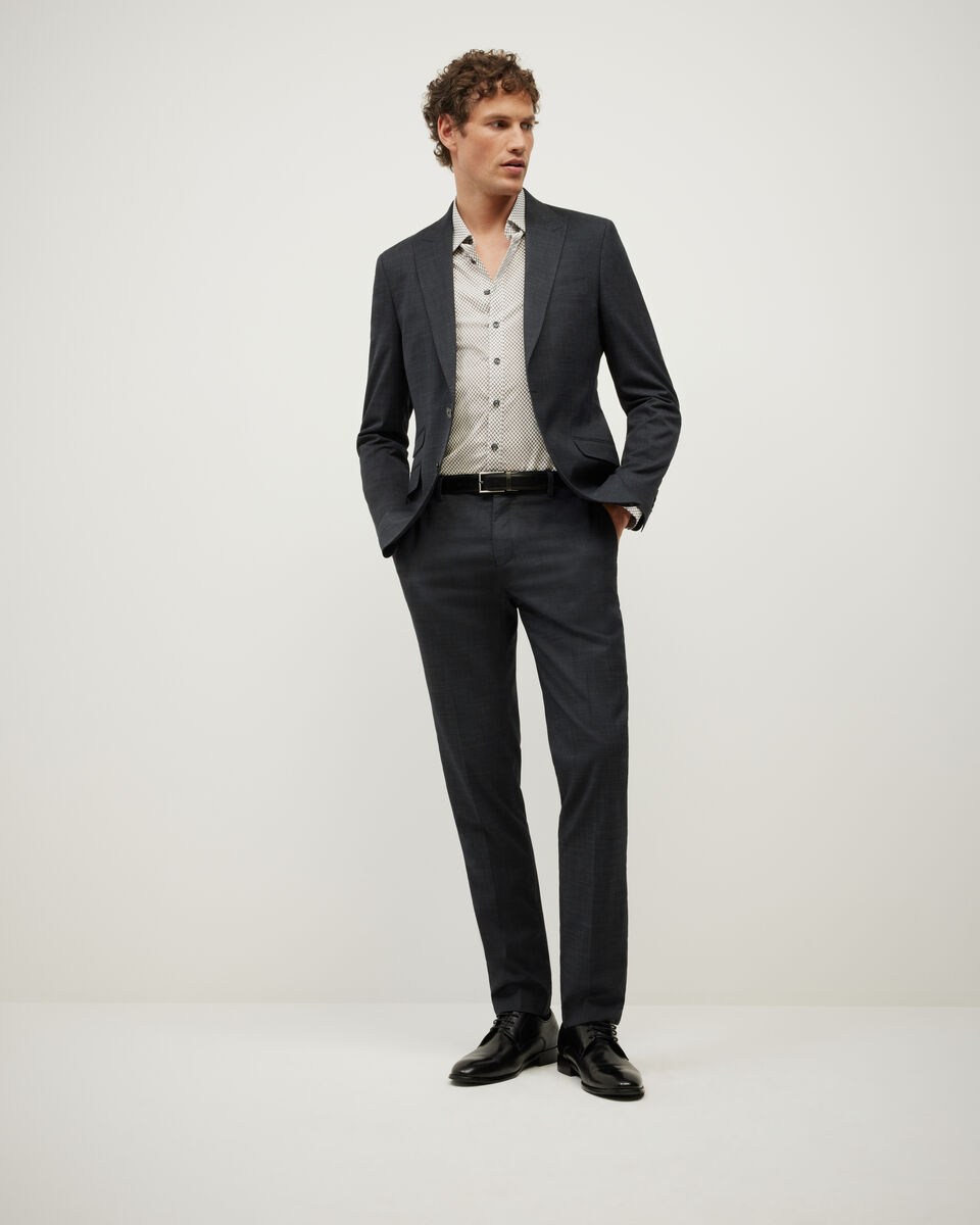 Everett Herringbone Printed Long Sleeve Shirt, Fawn, hi-res